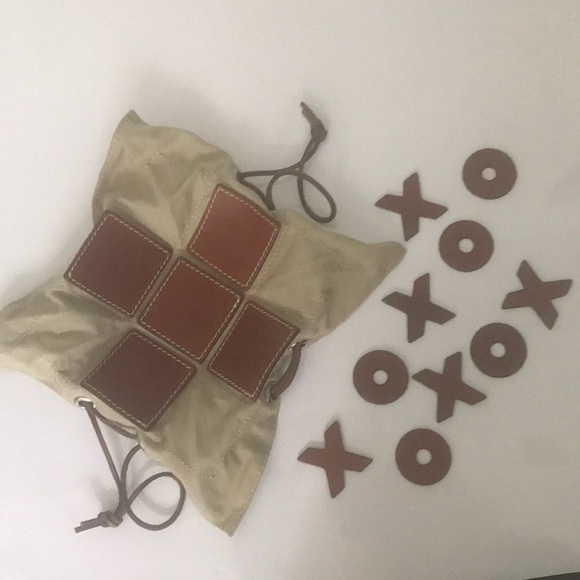 Banana Republic Other - Banana Republic leather & canvas Tic Tac Toe set